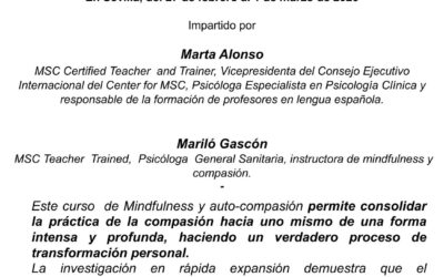 Programa oficial intensivo MSC (Mindfulness self-compassion). Sevilla, febrero 2020