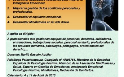 4/11 ABRIL – CURSO DE INTELIGENCIA EMOCIONAL Y MINDFULNESS EN MARBELLA