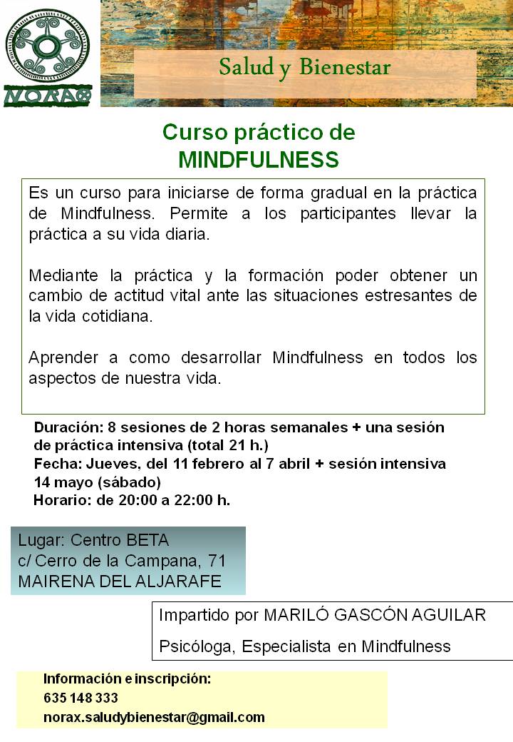 Curso práctico de Mindfulness. Del 11 febrero al 7 abril 2016.