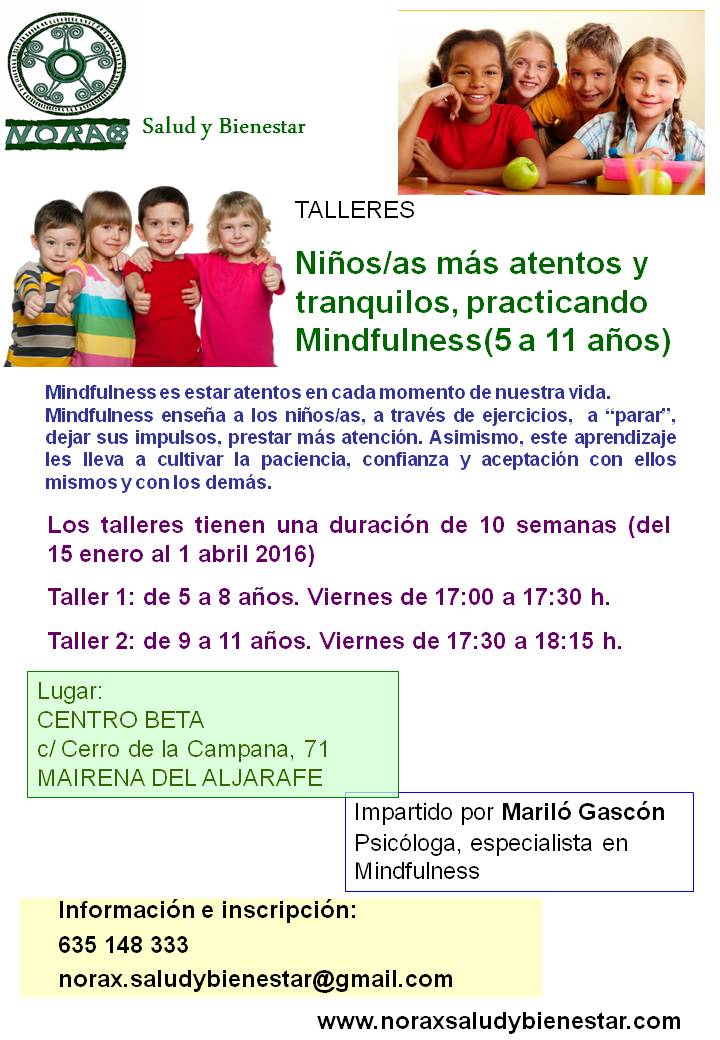 Talleres Mindfulness para niños y adolescentes. Enero-abril 2016