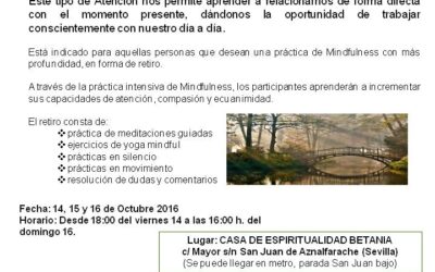 Retiro de Silencio MINDFULNESS, del 14 al 16 octubre 2016