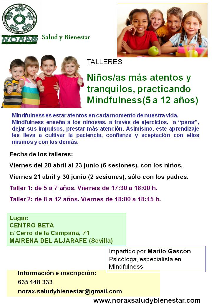 Talleres Mindfulness para niños/as. Abril – junio 2017