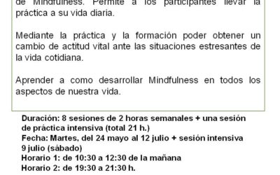 Curso Mindfulness para padres y madres. Enero 2018