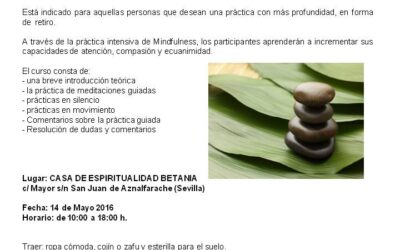 Retiro MINDFULNESS. 14 mayo 2016