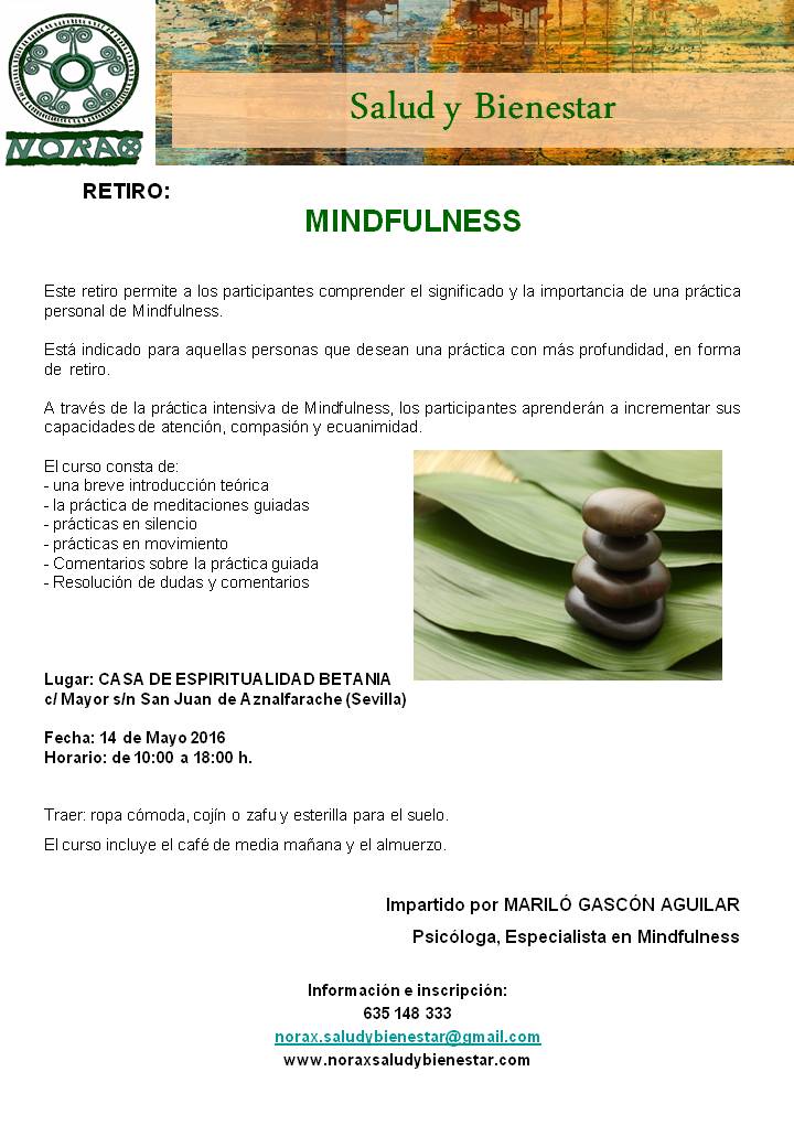 Retiro MINDFULNESS. 14 mayo 2016