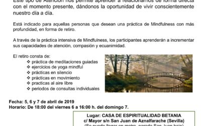 Retiro de silencio Mindfulness y Compasión. 5, 6 y 7 de abril de 2019