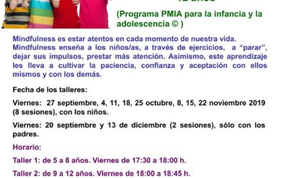 Taller Mindfulness para niños/as de 5 a 12 años. Del 20 septiembre al 13 diciembre 2019.