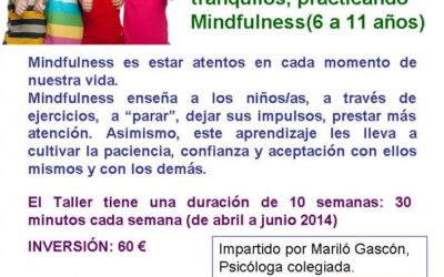 TALLER MINDFULNESS PARA NIÑOS/AS ABRIL -JUNIO 2014