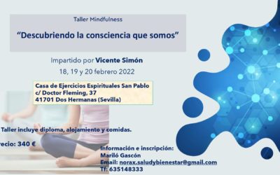 Taller Mindfulness «Descubriendo la consciencia que somos». Con Vicente Simón, del 18 al 20 febrero 2022